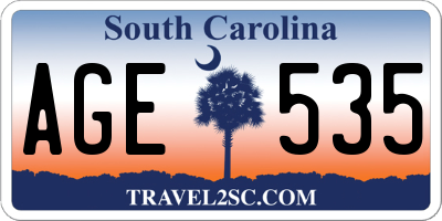 SC license plate AGE535