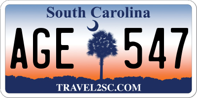 SC license plate AGE547