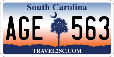 SC license plate AGE563