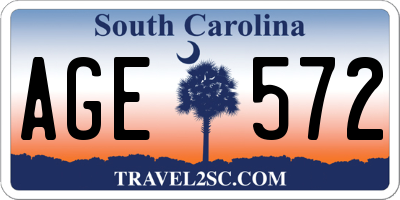 SC license plate AGE572