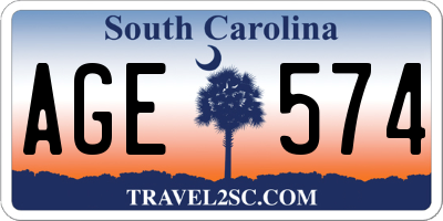 SC license plate AGE574
