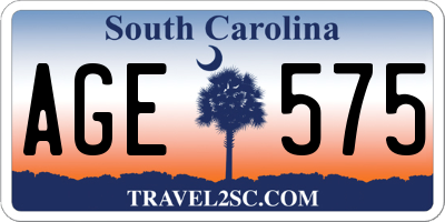 SC license plate AGE575