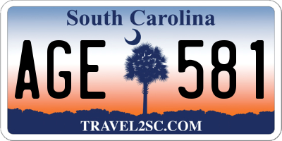 SC license plate AGE581
