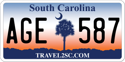 SC license plate AGE587
