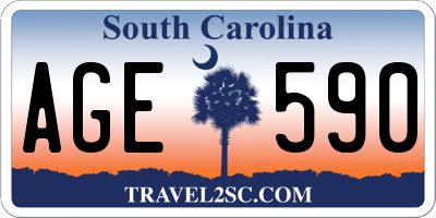 SC license plate AGE590