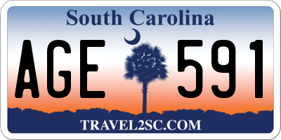 SC license plate AGE591