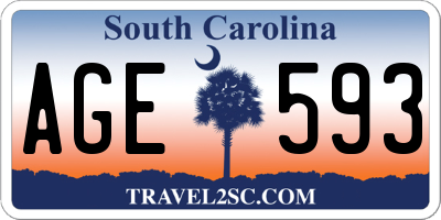SC license plate AGE593