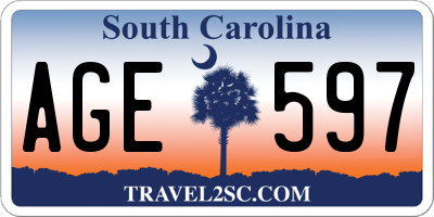 SC license plate AGE597