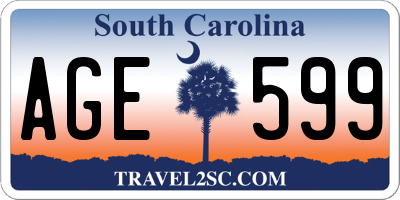 SC license plate AGE599