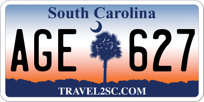 SC license plate AGE627