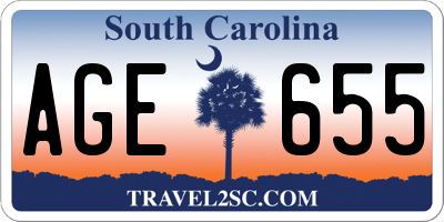 SC license plate AGE655
