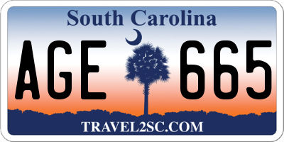 SC license plate AGE665