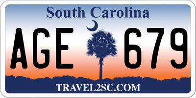 SC license plate AGE679