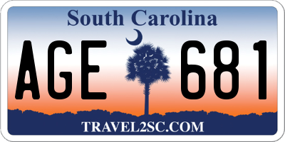 SC license plate AGE681