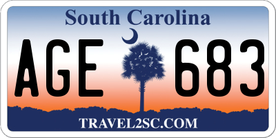 SC license plate AGE683