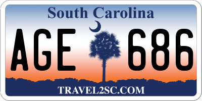 SC license plate AGE686