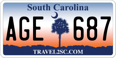 SC license plate AGE687