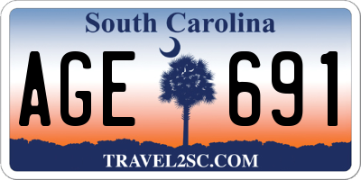 SC license plate AGE691