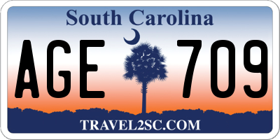 SC license plate AGE709