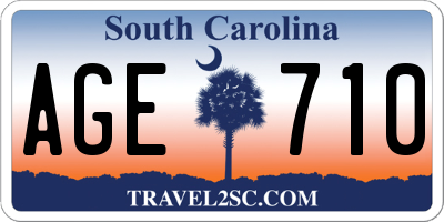 SC license plate AGE710