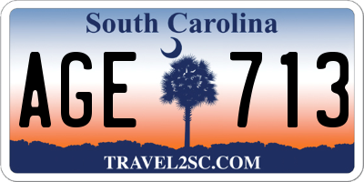 SC license plate AGE713