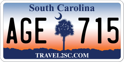 SC license plate AGE715