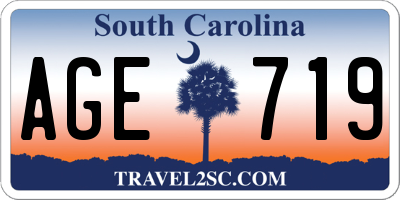 SC license plate AGE719