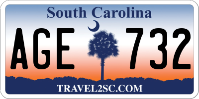 SC license plate AGE732