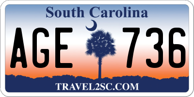 SC license plate AGE736