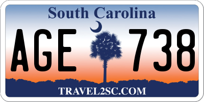 SC license plate AGE738