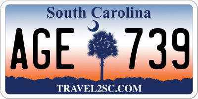 SC license plate AGE739