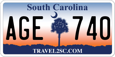 SC license plate AGE740