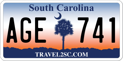 SC license plate AGE741