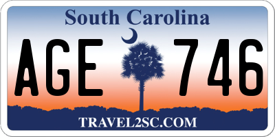 SC license plate AGE746