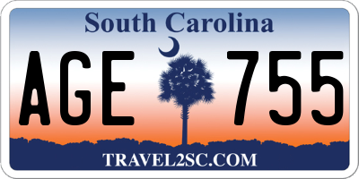 SC license plate AGE755