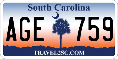 SC license plate AGE759