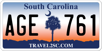 SC license plate AGE761