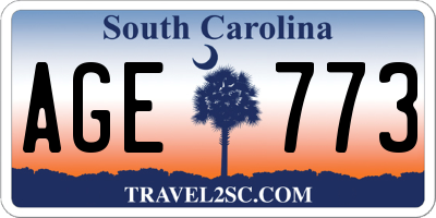 SC license plate AGE773