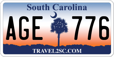 SC license plate AGE776