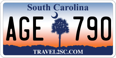 SC license plate AGE790