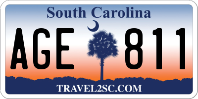 SC license plate AGE811