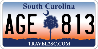 SC license plate AGE813