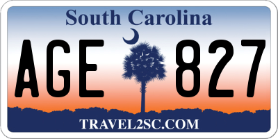 SC license plate AGE827