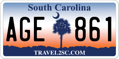 SC license plate AGE861
