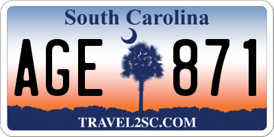 SC license plate AGE871