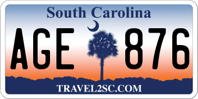 SC license plate AGE876