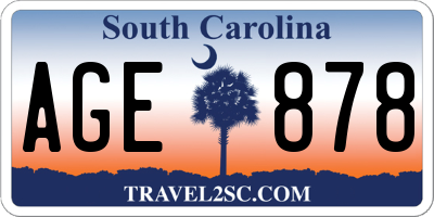 SC license plate AGE878