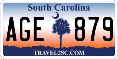SC license plate AGE879