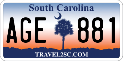 SC license plate AGE881