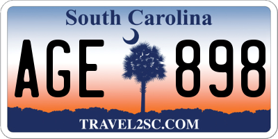 SC license plate AGE898